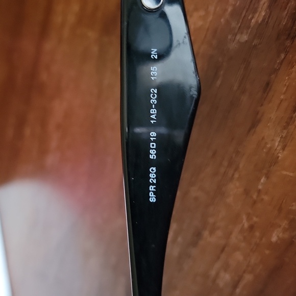 Prada Women's Black Oval Sunglasses With Black Jeweled Arms - Picture 7 of 16